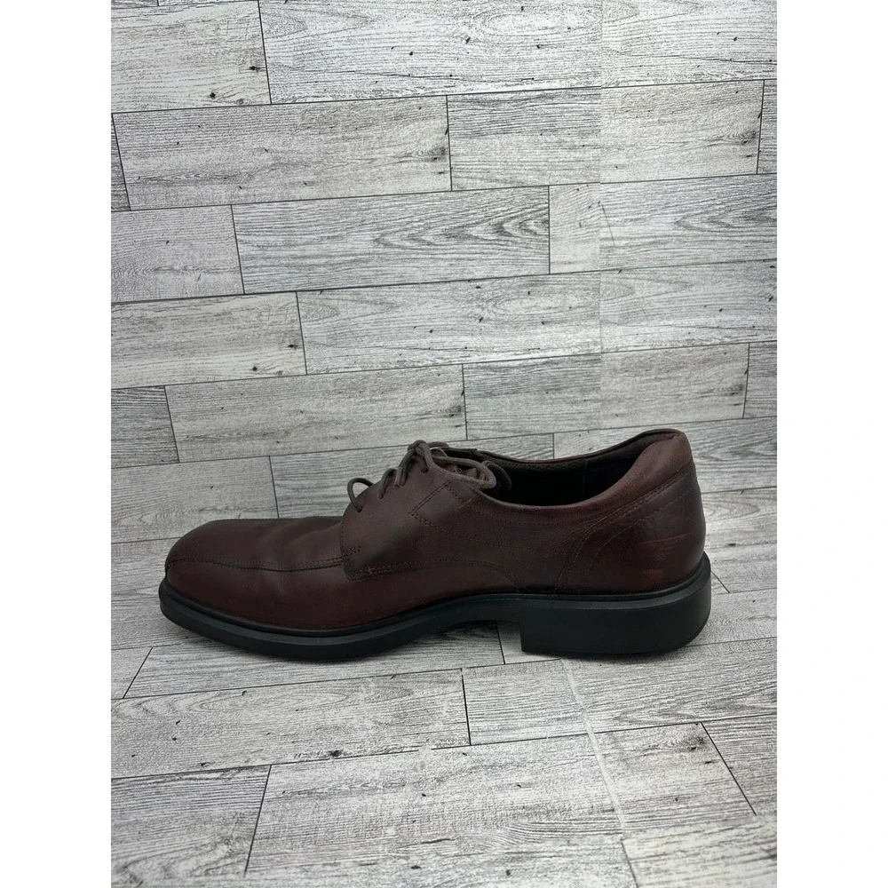 ECCO Helsinki 2 Mens Apron Toe Tie Brown Leather Dress Shoes Size EU 46 US 12.5‎